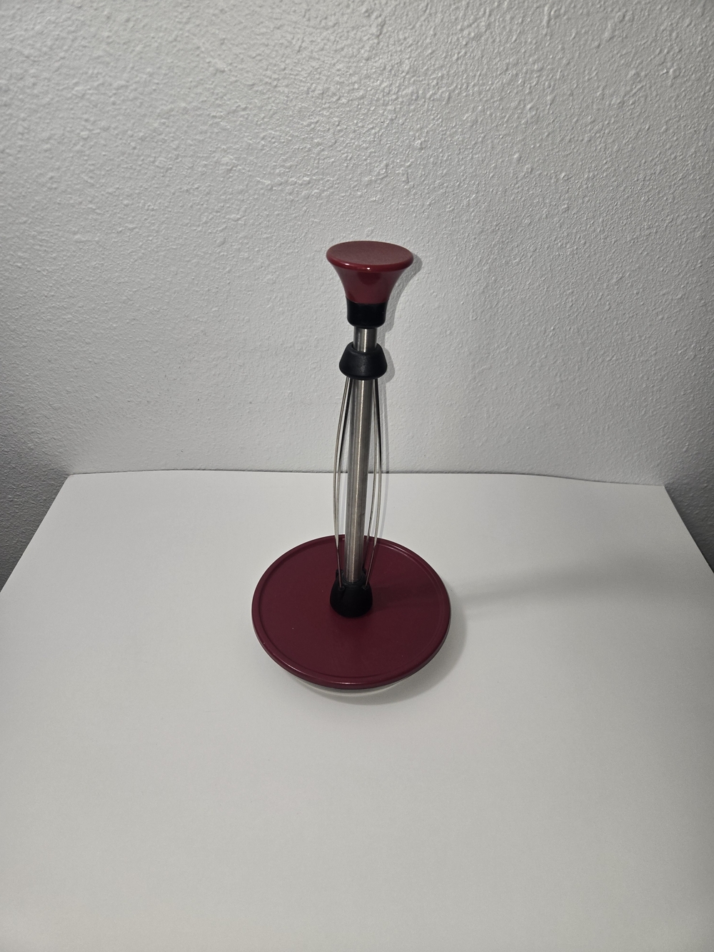 Red Kitchen Paper Towel Holder - Stainless Steel & Red Stand